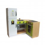 Bucatarie modulara din lemn de joaca copii cu 4 piese interschimbabile-Deluxe Grande Cuisine Modular Wooden Play Kitchen Acooltoy 